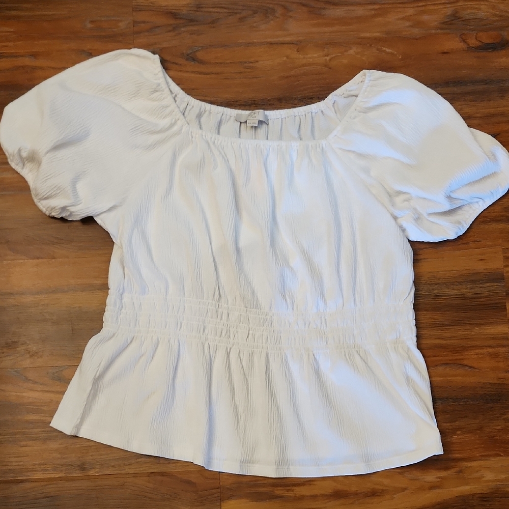 LOFT Plus White Blouse , 16/18. NWT.